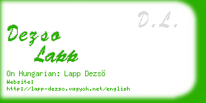 dezso lapp business card